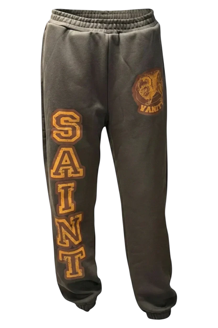GREY BURGUNDY VARSITY SWEATS