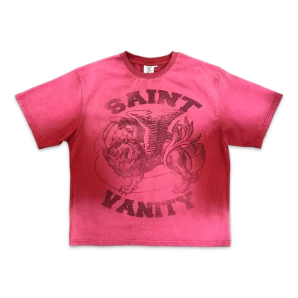 Saint Vanity Burgundy Logo Tee “Dissolve Red”