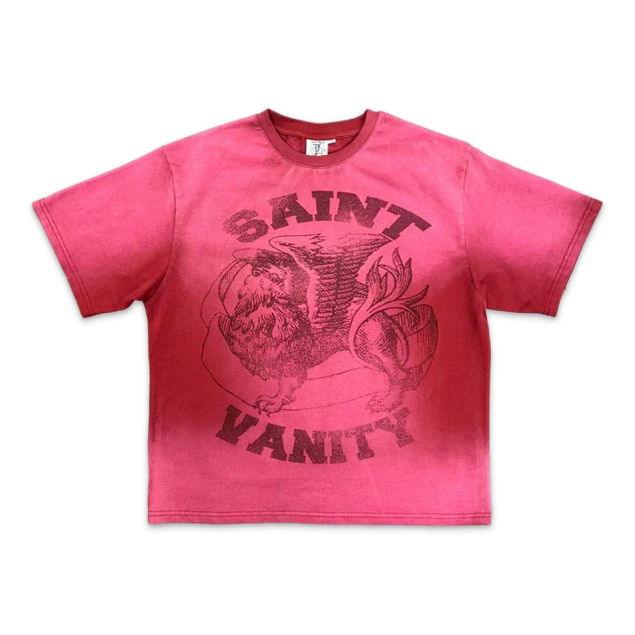 Saint Vanity Burgundy Logo Tee “Dissolve Red”