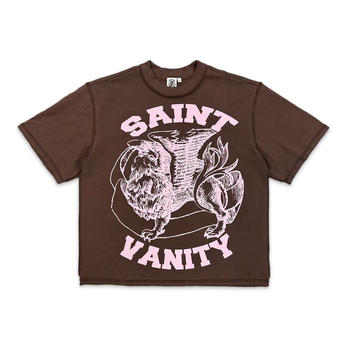 Saint Vanity Griffin Logo Tee “BrownPink”