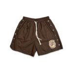 Saint-Vanity-Logo-Nylon-Shorts-Brown
