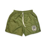 Saint Vanity Logo Nylon Shorts Olive