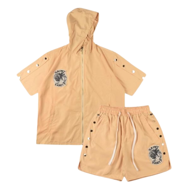 Saint Vanity Nylon Short Set Beige