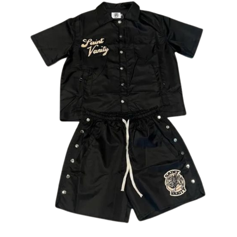 Saint Vanity Nylon Short Set Black