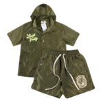 Saint Vanity Nylon Short Set Olive Green