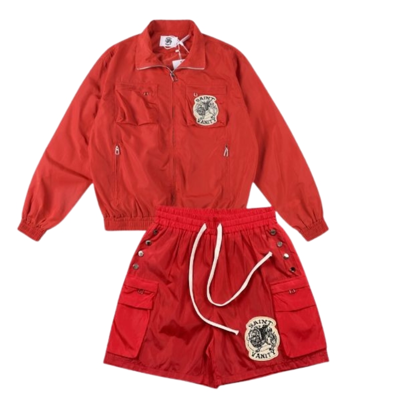 Saint Vanity Nylon Short Set Red