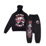 Saint Vanity Printed Hoodie Tracksuit Black